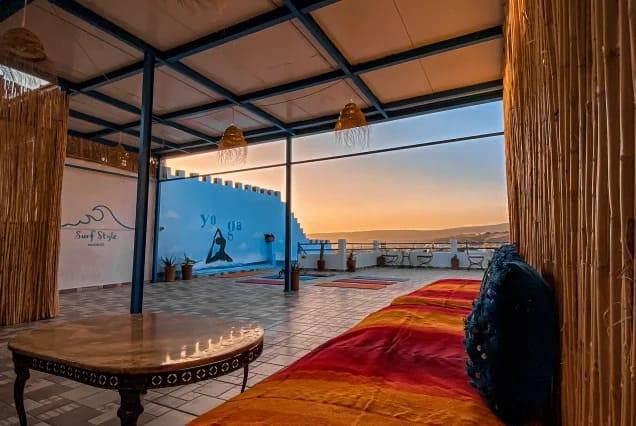 Private ensuite room with a double bed and a balcony overlooking Tamraght, Morocco – photo 2