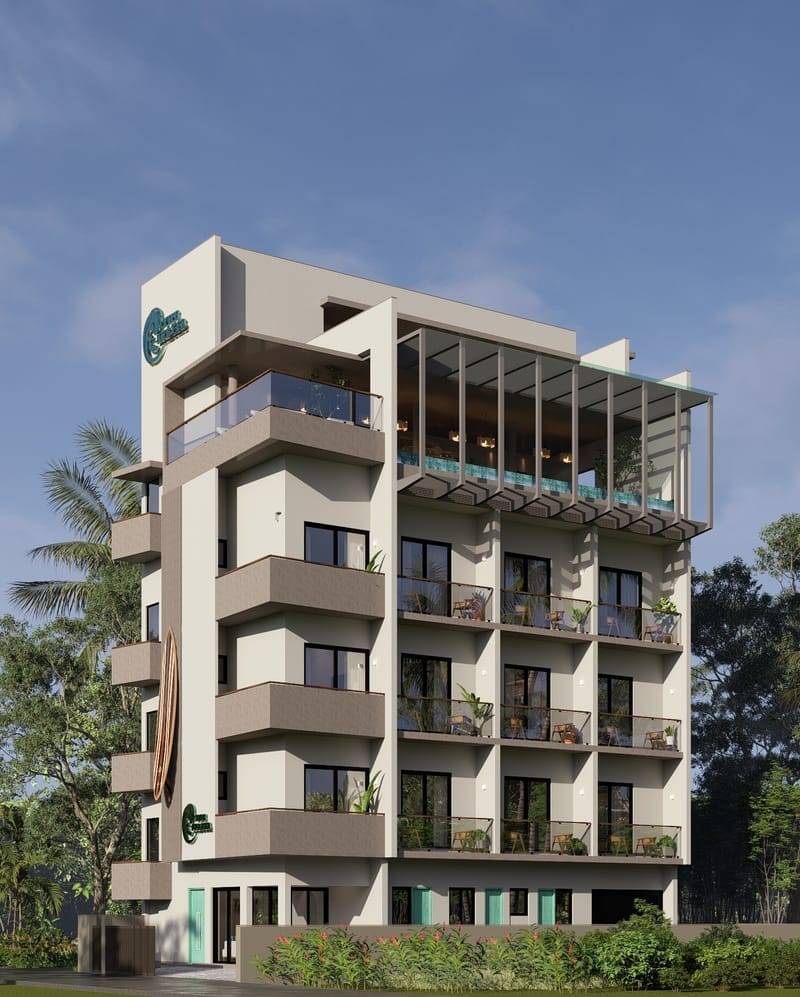 The Soul Surfer Camp building in Weligama, Sri Lanka, with private balconies and a rooftop terrace